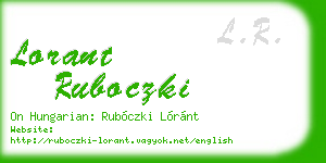 lorant ruboczki business card